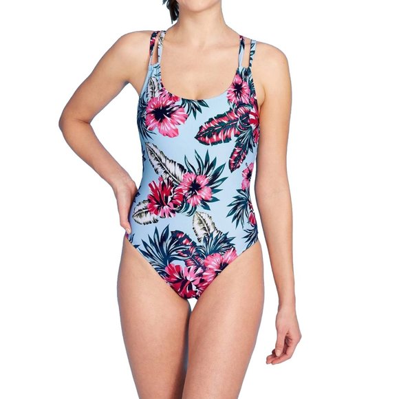 Kona Sol Other - NWT Blue Floral One-Piece Swimsuit - Women's Size M (8-10) - Kona Sol Swimwear